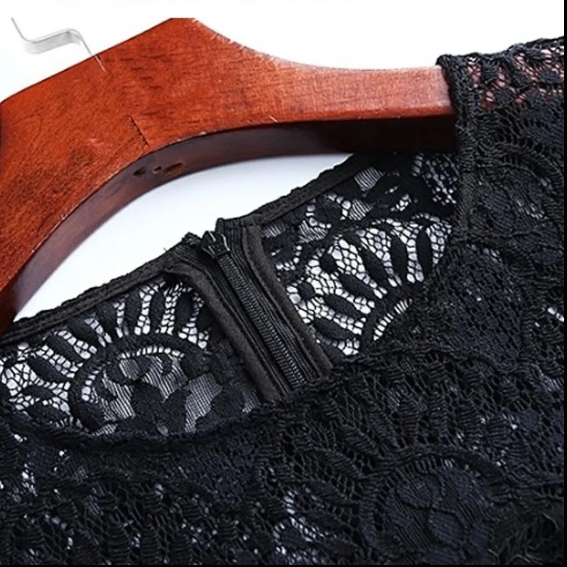 

Elegant Black Summer Dress 2018 Women Net Yarn Perspective Skinny Irregular Lace Dresses Flare Sleeve Slim Sexy vestidos J141