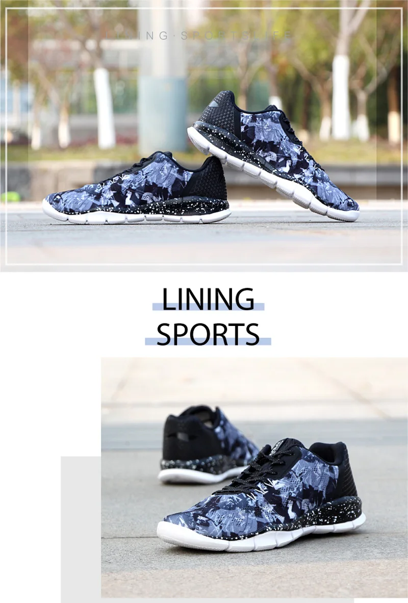 Li-Ning Для Мужчин's FLEX RUN тренировочные кроссовки светильник Вес дышащая Спортивная обувь подкладка комфорт спортивная обувь ARKM021 XYP546