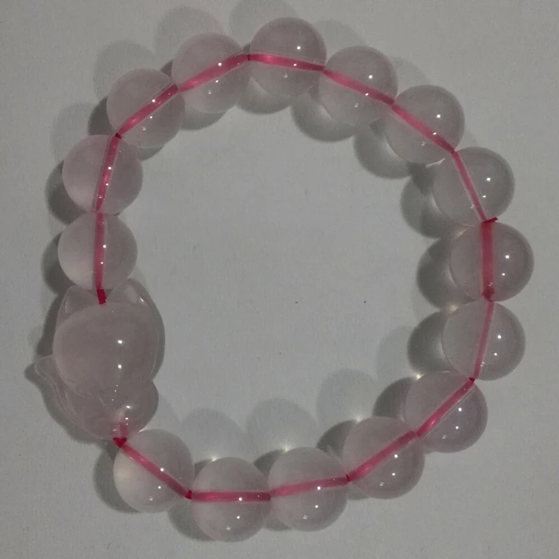 Браслет с натуральными кристаллами розового и желтого цвета 12 мм|crystal bracelet|natural