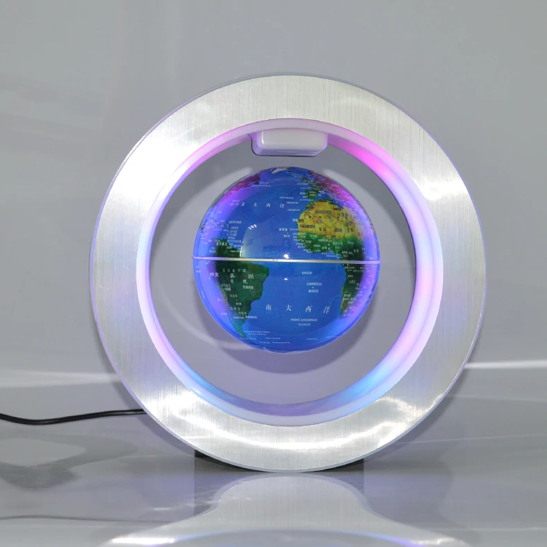 

English 22CM brighten World Map Novelty Magnetic Levitation Floating Globe Tellurion With LED Light Decoration Office Ornament