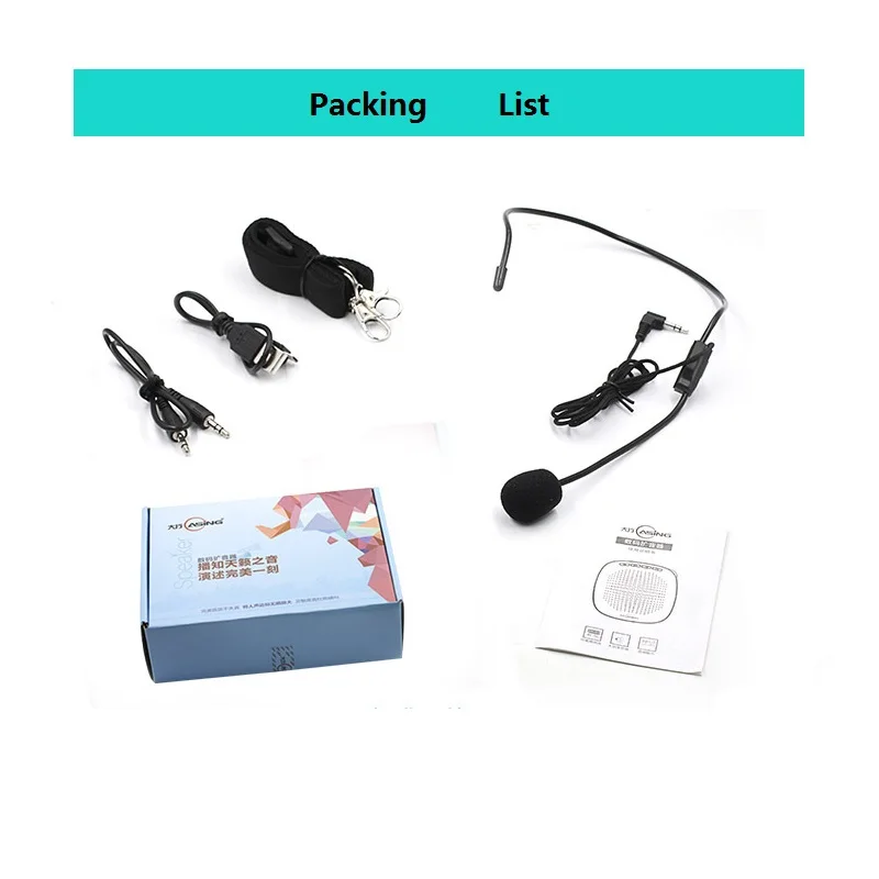 RBAYSALE Megaphone Loudspeaker For A Guide Microphone Voice Amplifier Mini Portable Mic Waistband TF Card AUX Tour Teach Lecture |