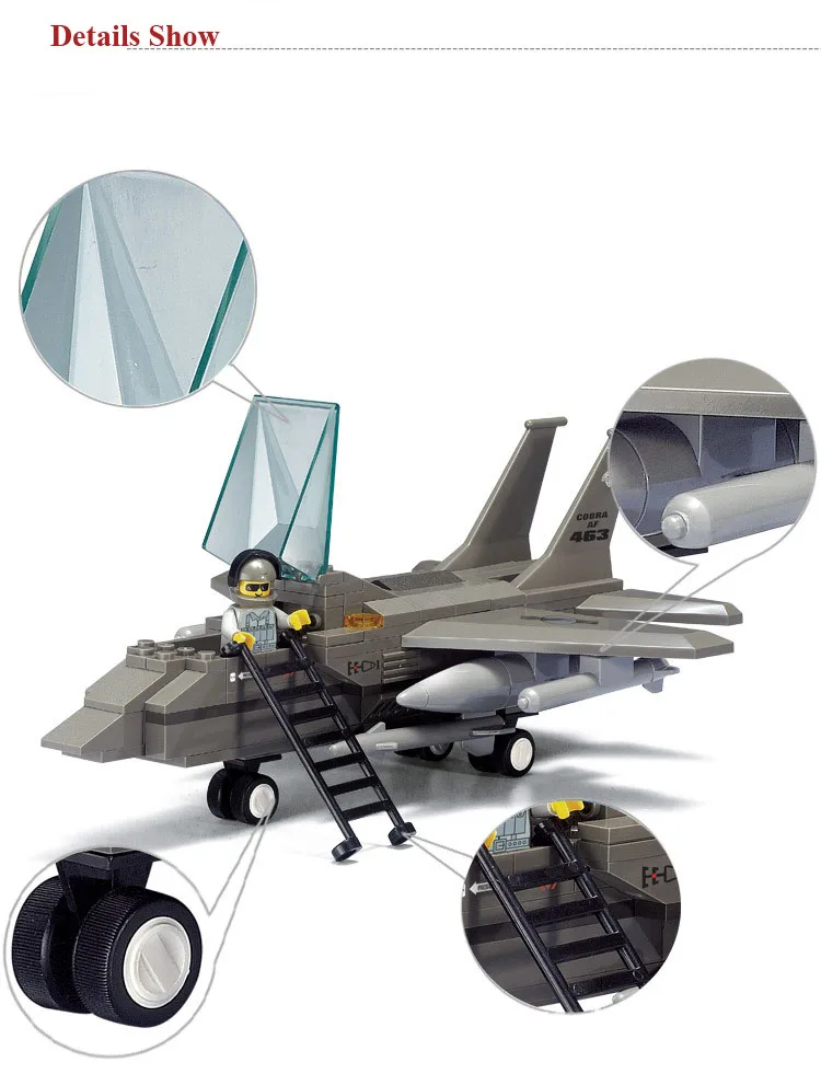 

Wholesale Building Blocks Air Force F-15 fighter Model of Children's DIY Creative Educational Bricks toys Gift