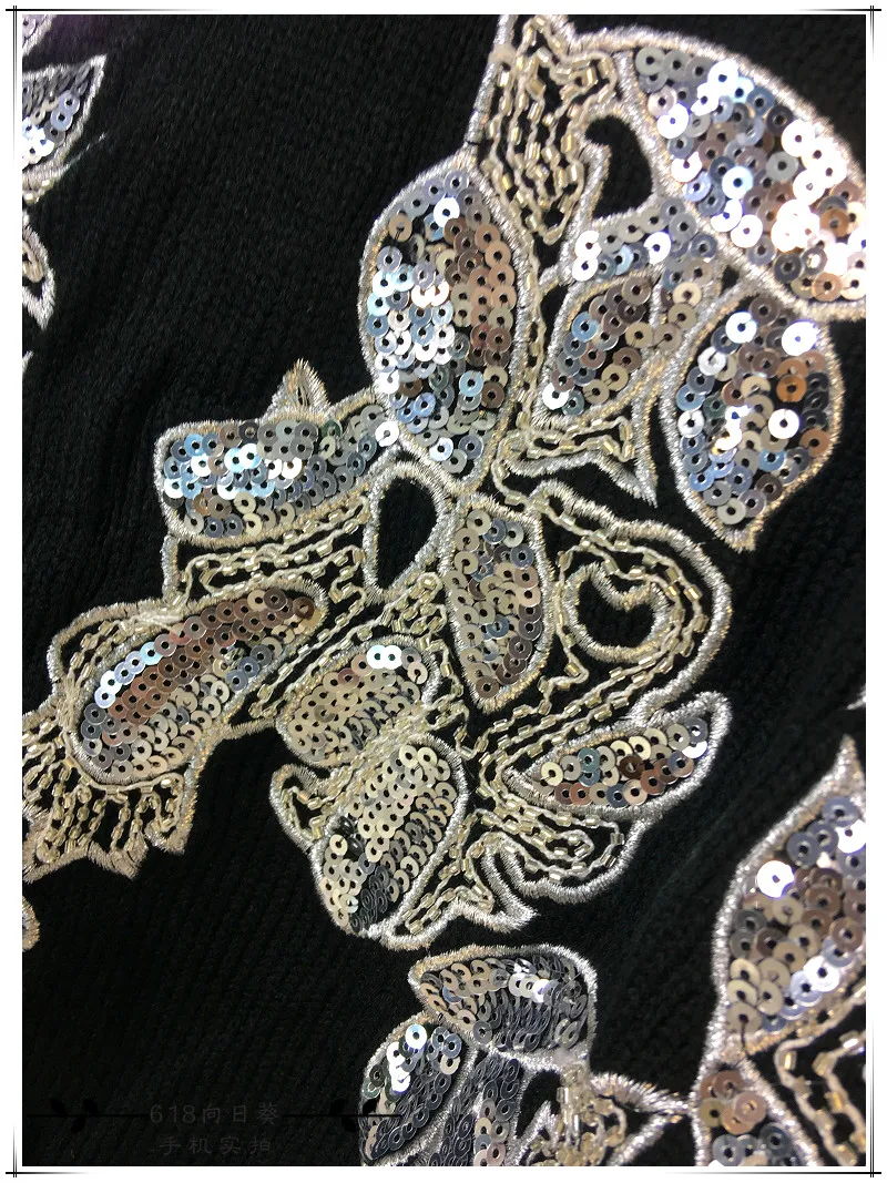 Cakucool New Women sequined Long Sleeve Sweaters O-neck Thick Jumper Shiny Embellish Beading Embroid Knit Pullover Sweater Lady | Женская