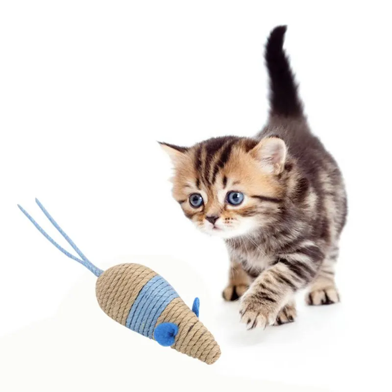 Игрушка кошка веревка плюшевая игрушка встряхивание движения мышь животное