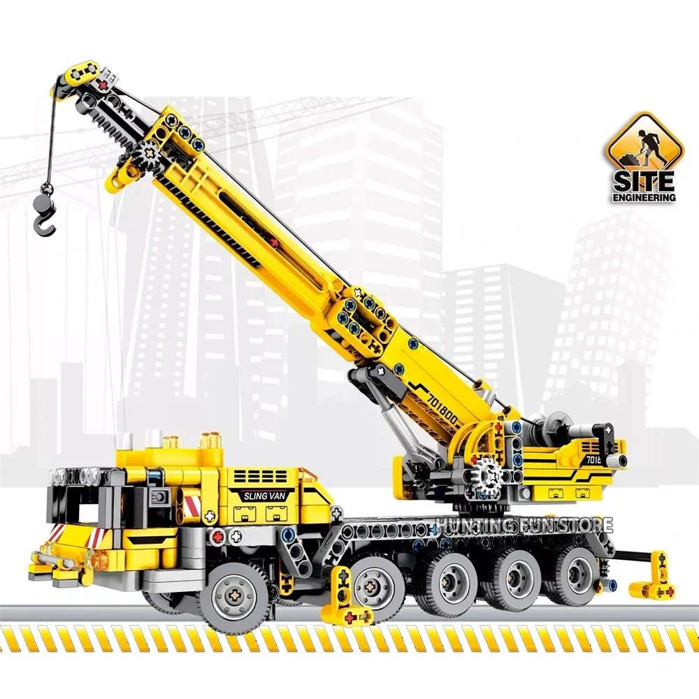 Fit City Technic серия передвижной кран Набор с мини-фигурками грузовик обучающая модель строительные блоки игрушки для детей Подарки для мальчиков