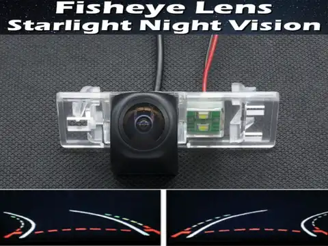 1080P траектория Автомобильная камера заднего вида «рыбий глаз» для Peugeot 307 308 408 508 Nissan Sunny X-Trail Pathfinder Geely MK
