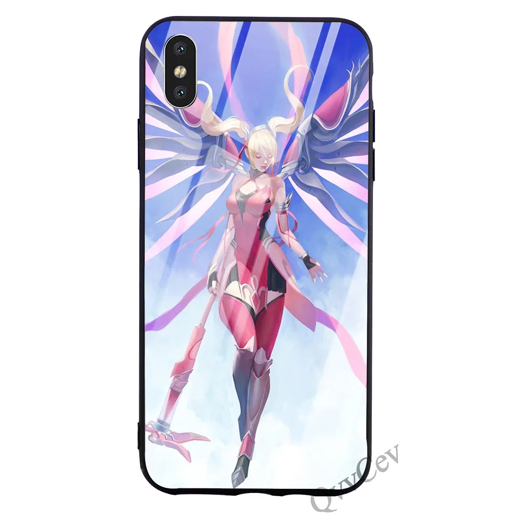 K0552510 Тонкий чехол для телефона из закаленного стекла Overwatch mercy для iPhone 5 Чехол XR X 7 8 Plus 6 6S 5S SE Xs Max силиконовый - Цвет: K0552510