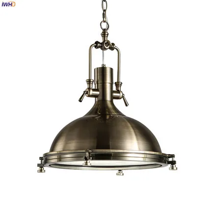 

IWHD Ameican Country LED Pendant Lights Fixtures Bar Restaurant Iron Metal Industrial Pendant Lighting Fixtures Vintage Lamp
