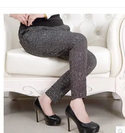 

Quinquagenarian Pants Autumn Casual Pants Trousers High Waist middle-age Women Elastic Trousers Straight Trousers