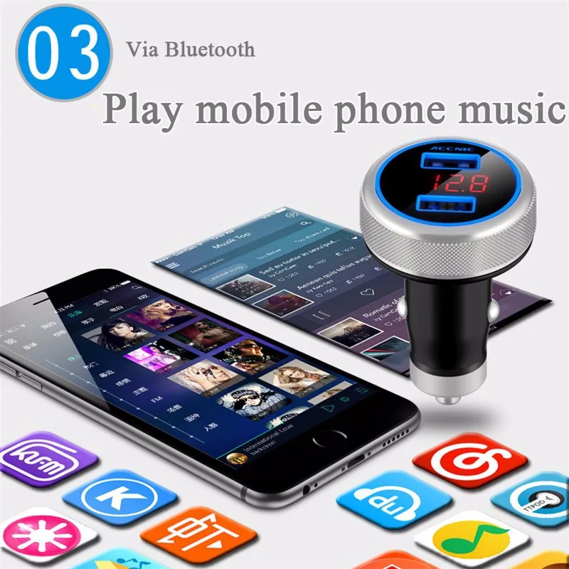 FM модулятор Bluetooth трансмиттер автомобильный комплект свободные руки звонки mp3