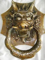 arts crafts copper delicate chinese classical brass door knocker mighty dragon statue ring pull