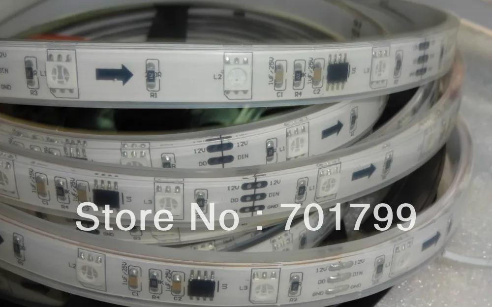 5 м DC12V 30 светодиодов/м 10 шт. ws2811 ic/метр (10 пикселей) светодиодная цифровая лента IP68