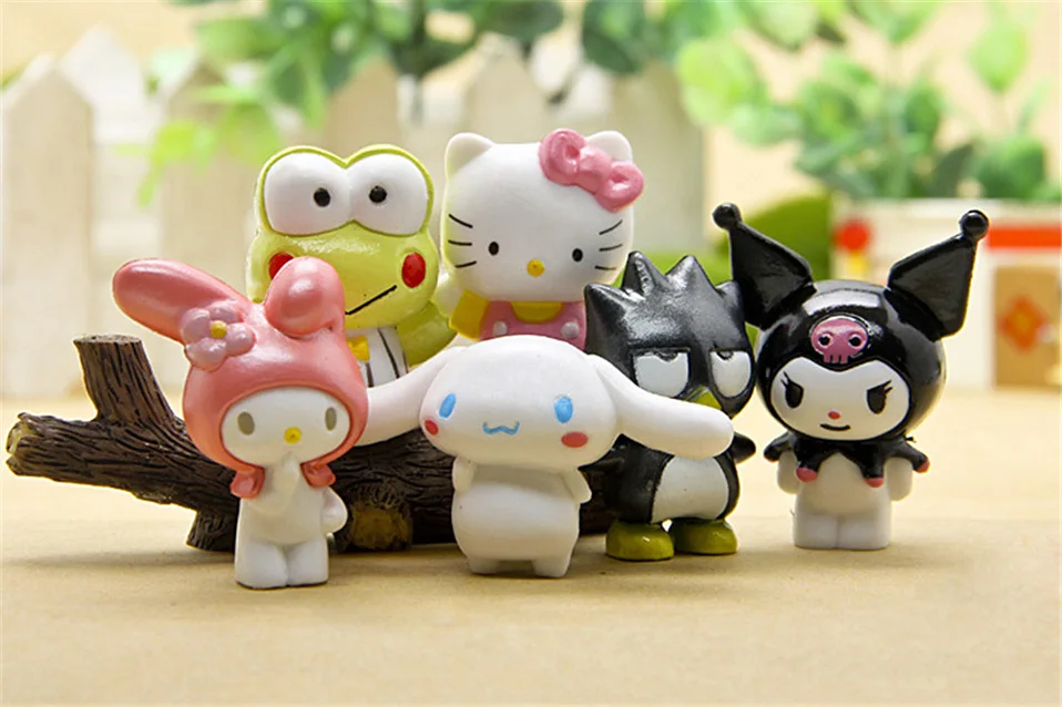 6 шт./компл. Kawaii Baby KT Cat Детские игрушки на день рождения Рождественский подарок мультфильм DIY Хелло Китти кукла модель фигурки