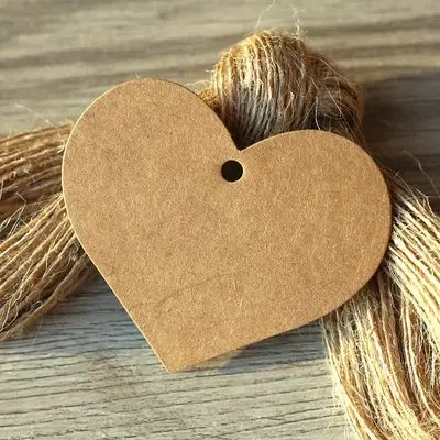 1000Pcs 6.5*5cm Heart Shaped White Black Brown Kraft Paper Tags Gardening Labels DIY Wedding Note Blank Craft Gift Tag | Дом и сад