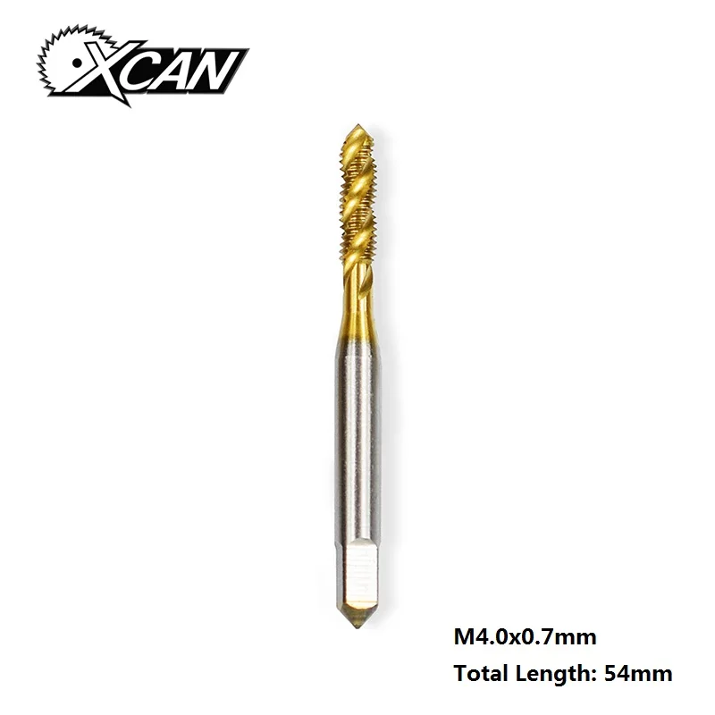 M4x0.7 Винтовой кран XCAN HSS из стали с титановым покрытием, спиральный метрический резьбовой кран M2/M2.5/M3/M3.5/M4/M5/M6, ручной кран TR - Цвет: M4x0.7