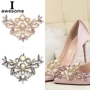 Жемчужная Свадебная обувь, 1 шт., аксессуары для босоножек на высоком каблуке, сапог, ручное украшение для стразы, цветок для обуви