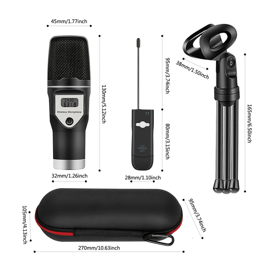 Kexu USB звуковая карта UHF беспроводной микрофон совместимый с аудио компьютерное