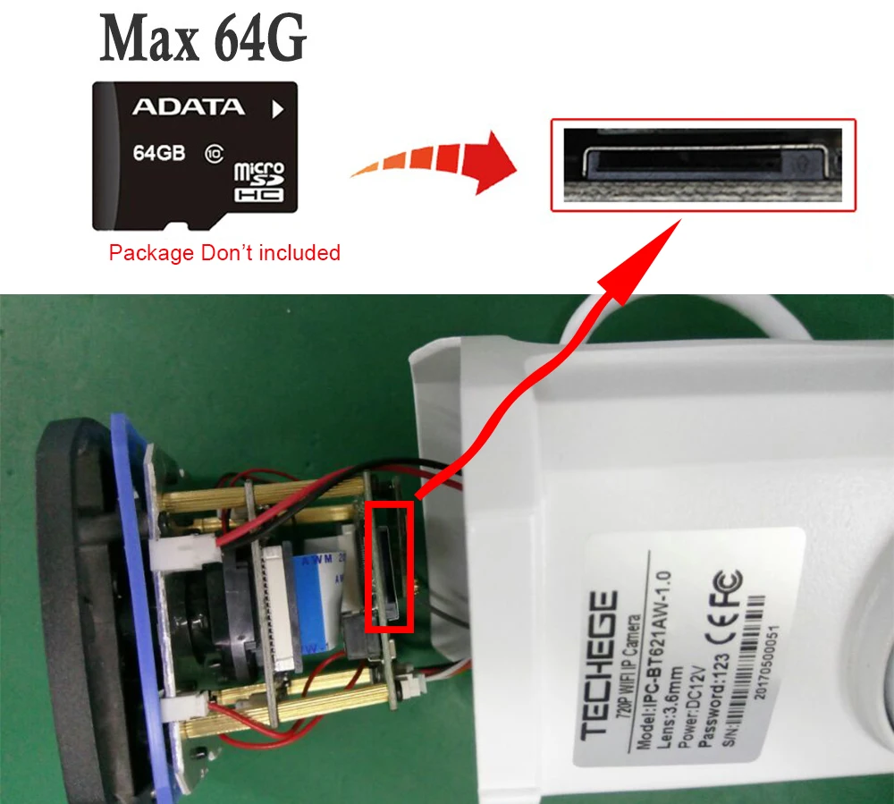 Techege HD 1080P беспроводная SD карта слот аудио IP камера 2.0MP wifi камера безопасности ночное видение металлическая Водонепроницаемая камера для улицы
