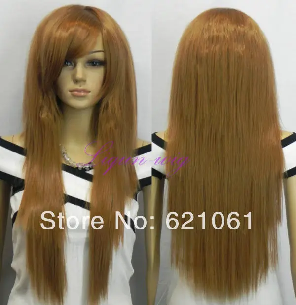 Free shipping&gt&gt&gt&gt&gtNew Girl's Long Light Brown Heat-resistant Cule Cosplay Hair Party Full Wigs |