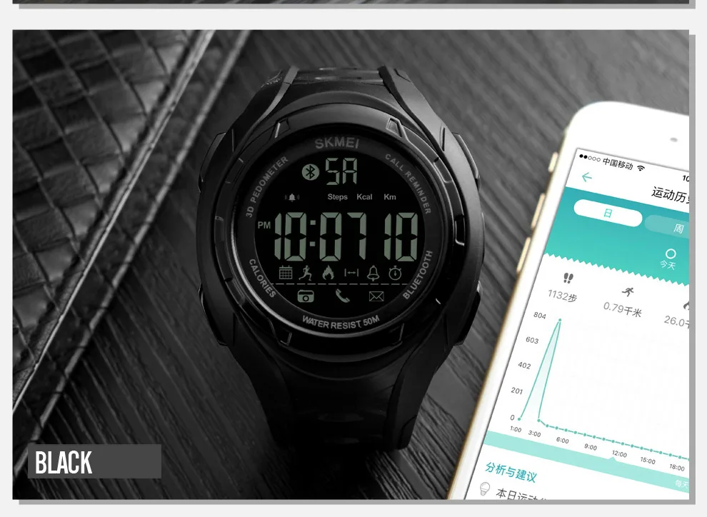 SKMEI спортивные мужские цифровые часы водонепроницаемые шагомер Chrono часы с функцией подсчета калорий Удаленная камера Bluetooth наручные часы relogio