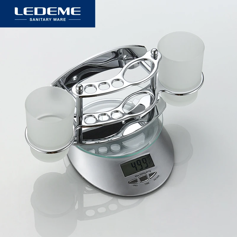 Держатель для зубной щетки LEDEME L101 многофункциональный хромированный стеклянный