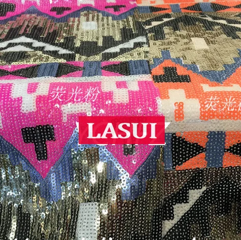 Сетчатая кружевная ткань LASUI W0069 с нестандартным геометрическим узором и