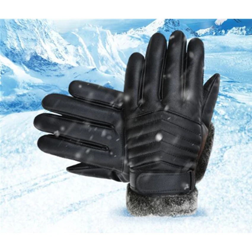 Зимние мотоциклетные перчатки для сенсорных экранов из искусственной кожи