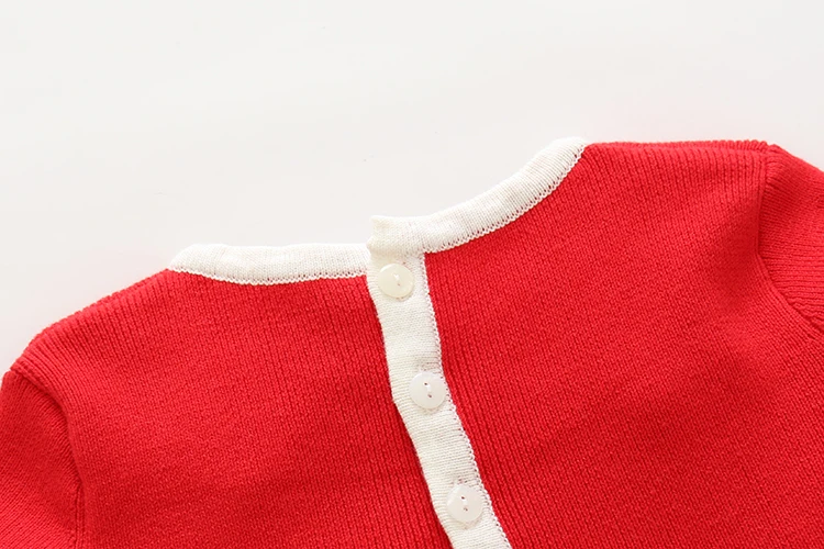 Spring and Autumn Baby Girl's New Beautiful And Cute Clothing Red Knitted Love Embroidered Pure Cotton Long Sleeved Dress | Детская