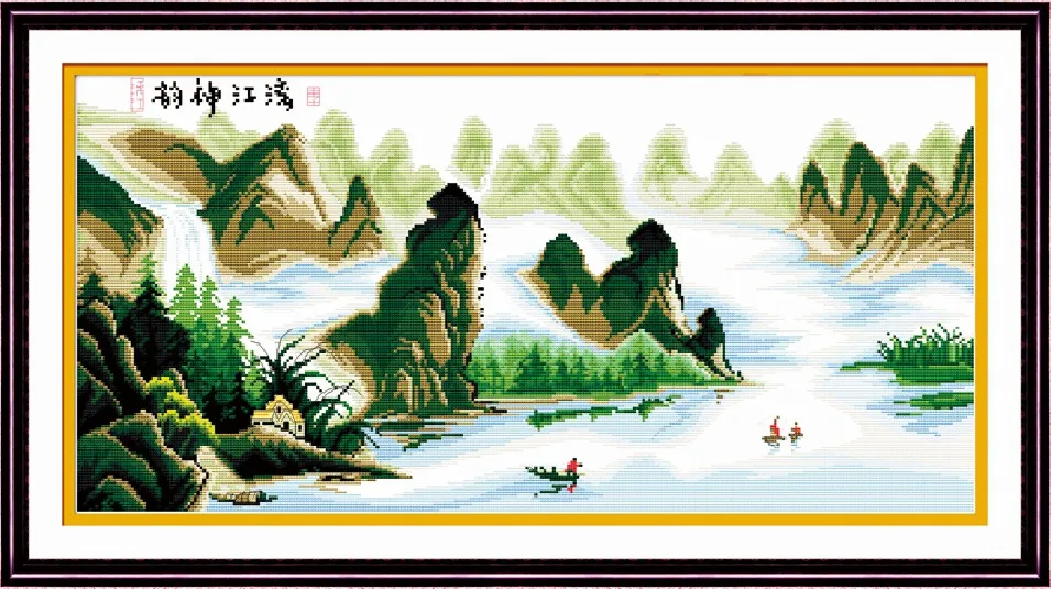 

Romantic charm of the Li River cross stitch kit 18ct 14ct 11ct count printed canvas stitching embroidery DIY handmade needlework