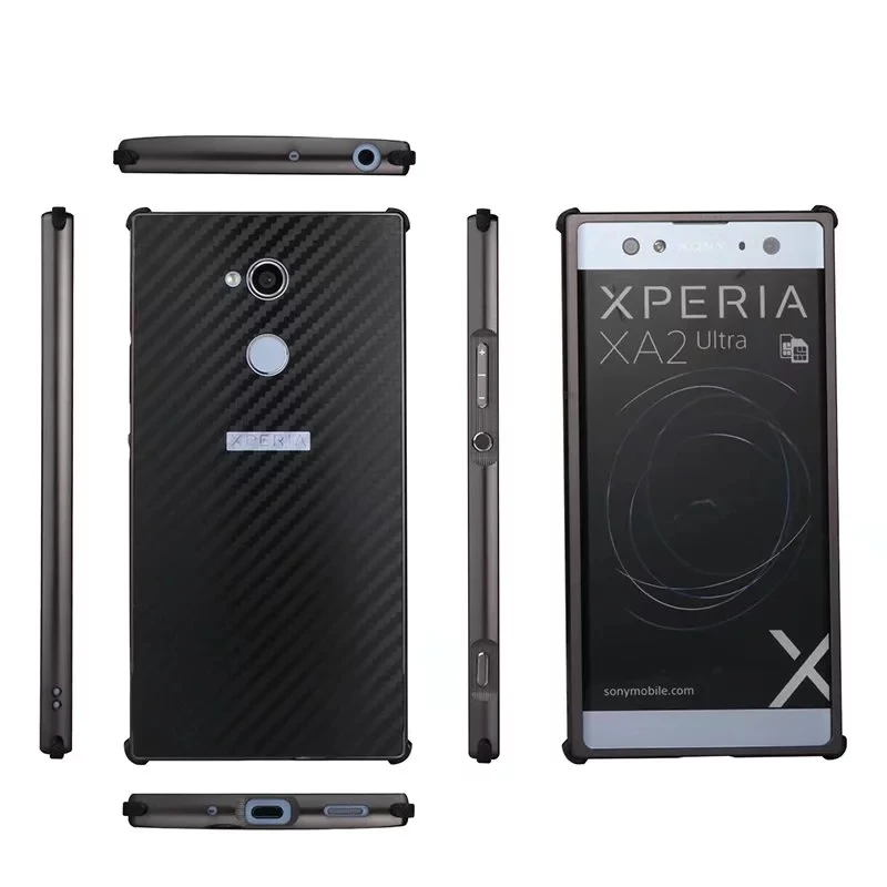 Алюминиевый чехол из углеродного волокна для Sony Xperia L2 XA2 ультра ударопрочный