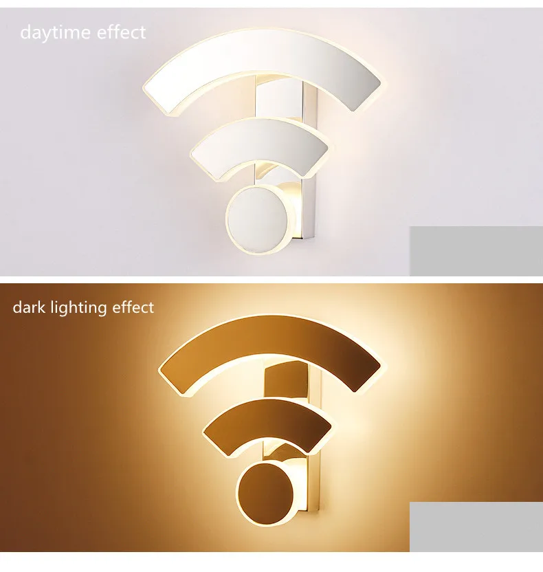 Wifi форма из нержавеющей стали светодиодная настенная лампа Современная Белая прикроватная лампа для спальни Corrido настенный светильник для ванной комнаты