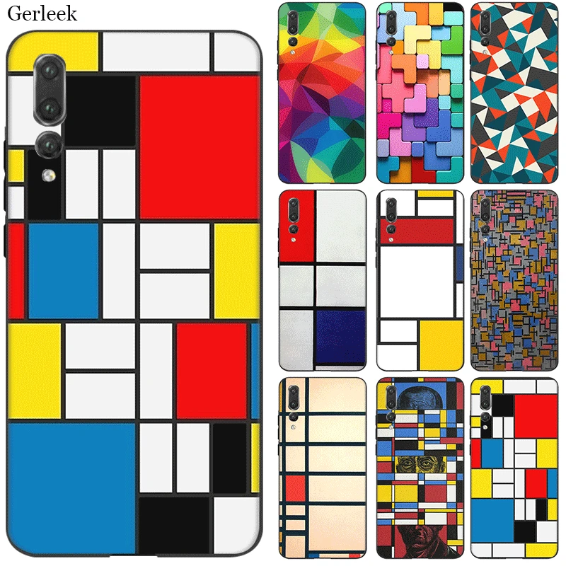 Силиконовый чехол для телефона huawei P30 P20 P10 P8 P9 Lite Pro P Smart Cover тусклый лак Mondrian