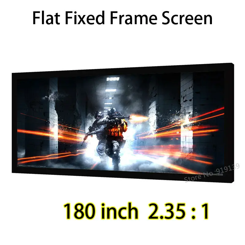 Gain 1.2 Matte White Fabric 180&quot Diagonal 2.35x1 Widescreen Flat Fixed Frame Projection Screen For 4K Display | Электроника