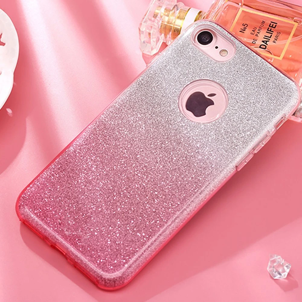 Телефонные чехлы для apple iphone 6 6S 7 8 plus блестящий защитный бампер 3-слойный чехол iPhone