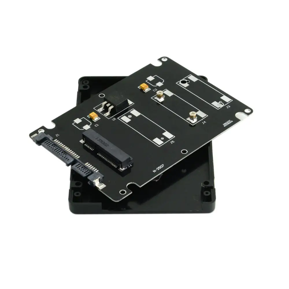 

Mini PCI-E mSATA SSD to 2.5" SATA Hard Disk Enclosure Case Converter Adapter Blacm Color