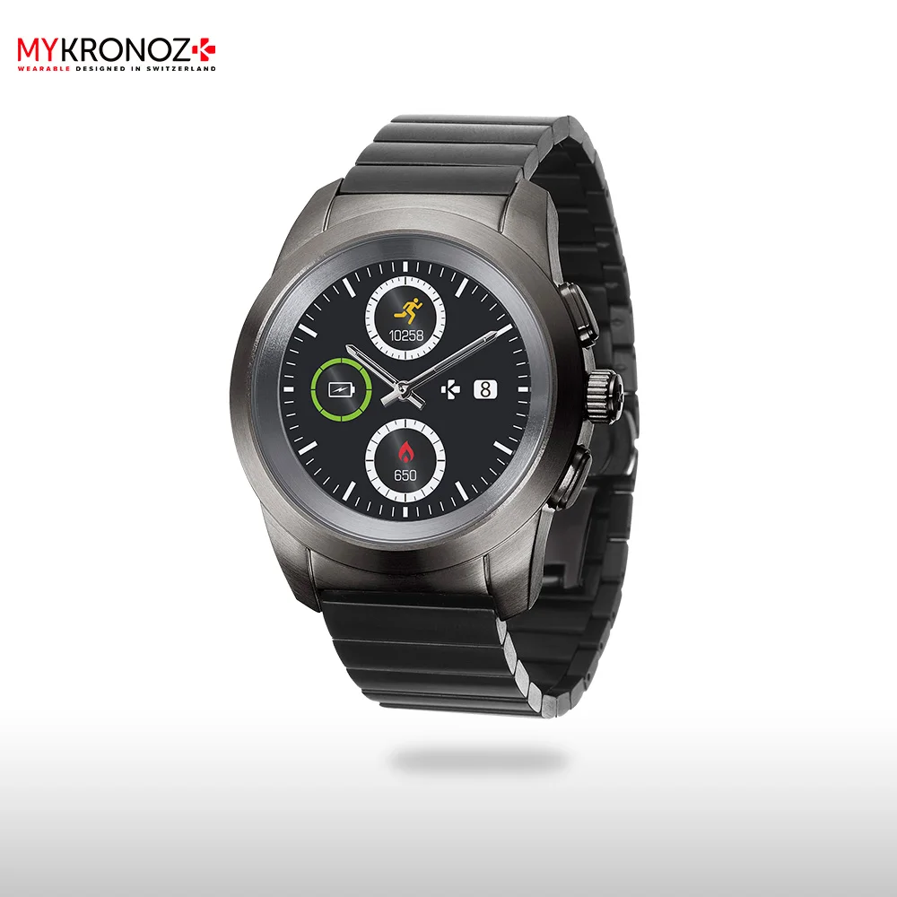 Смарт часы MyKronoz гибридные ZeTime Elite Petite блочный металлический ремешок цвет