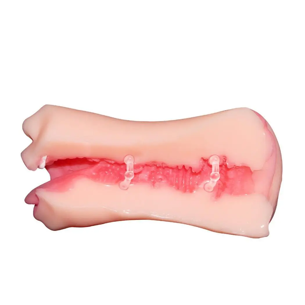 Двойной рот оральный Мужской мастурбатор в виде влагалища натуральный двойной 520