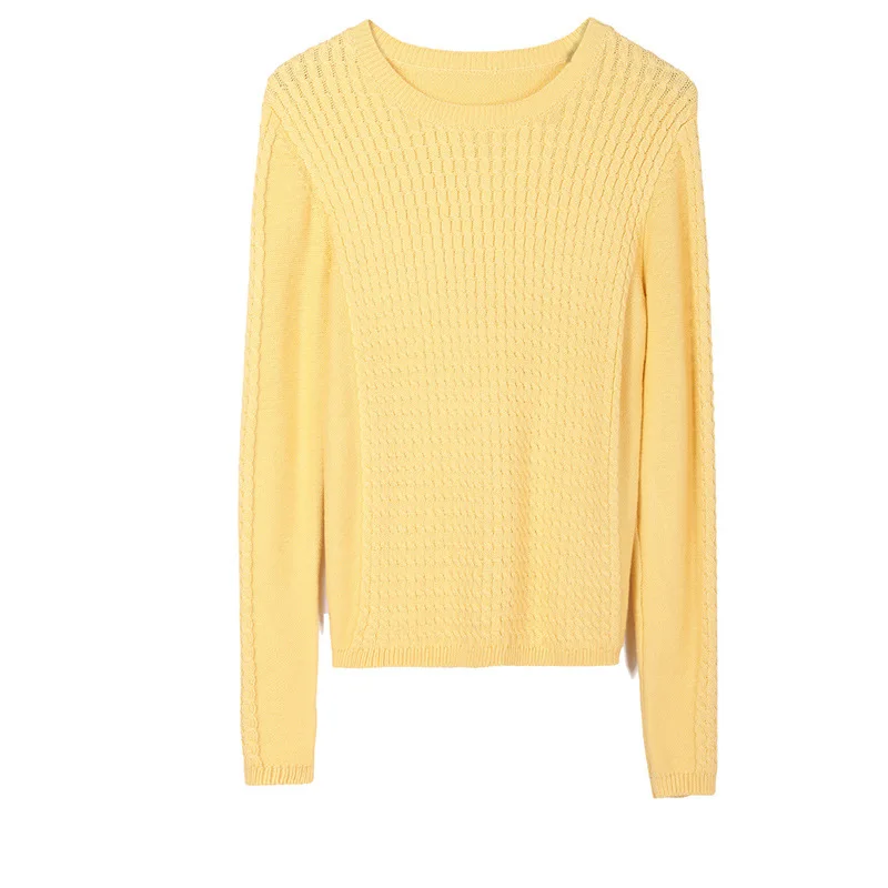 Модные однотонные Цвет круглым вырезом пуловеры для женщин осень-зима свободные