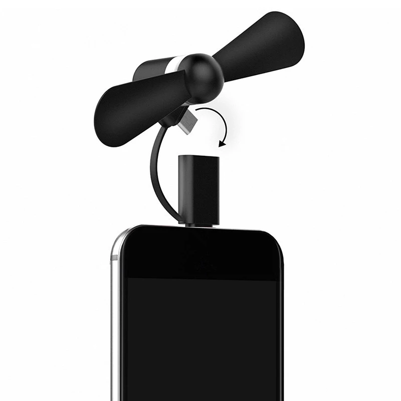 

50pcs Mini Cool Micro USB Fan Mobile Phone USB Gadget Fans Tester For iphone 5 5s 6 6s 7 plus 8 X HTC OPPO VIVO Meizu HTC LG