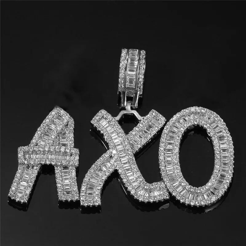 Хип Хоп Пользовательские буквы Bling Iced Out кулон ожерелье для мужчин и женщин