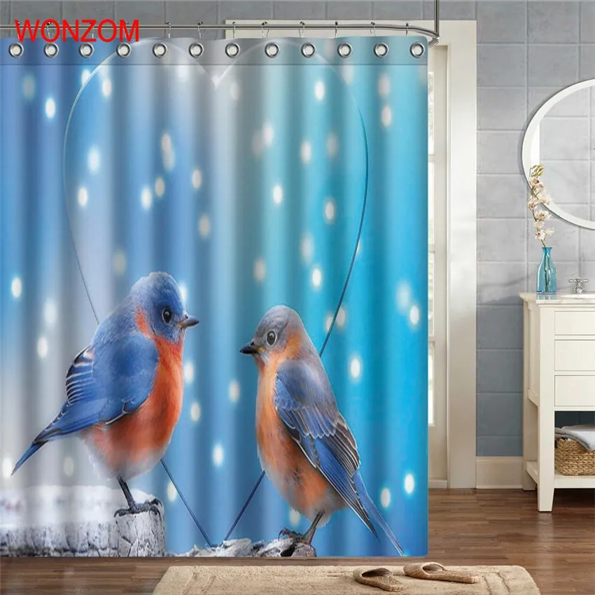 WONZOM Parrot занавески для душа с 12 крючками ванной комнаты декор Современная птица