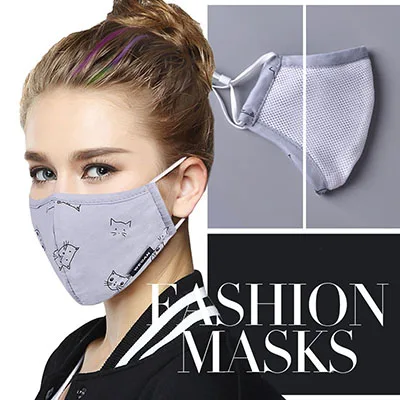 Woman-Gray Анти PM2.5 Тканевая маска для лица корейский стиль маска на рот против пыли рот маска Активированный уголь фильтр рот Муфельная маска - Цвет: Woman-Gray