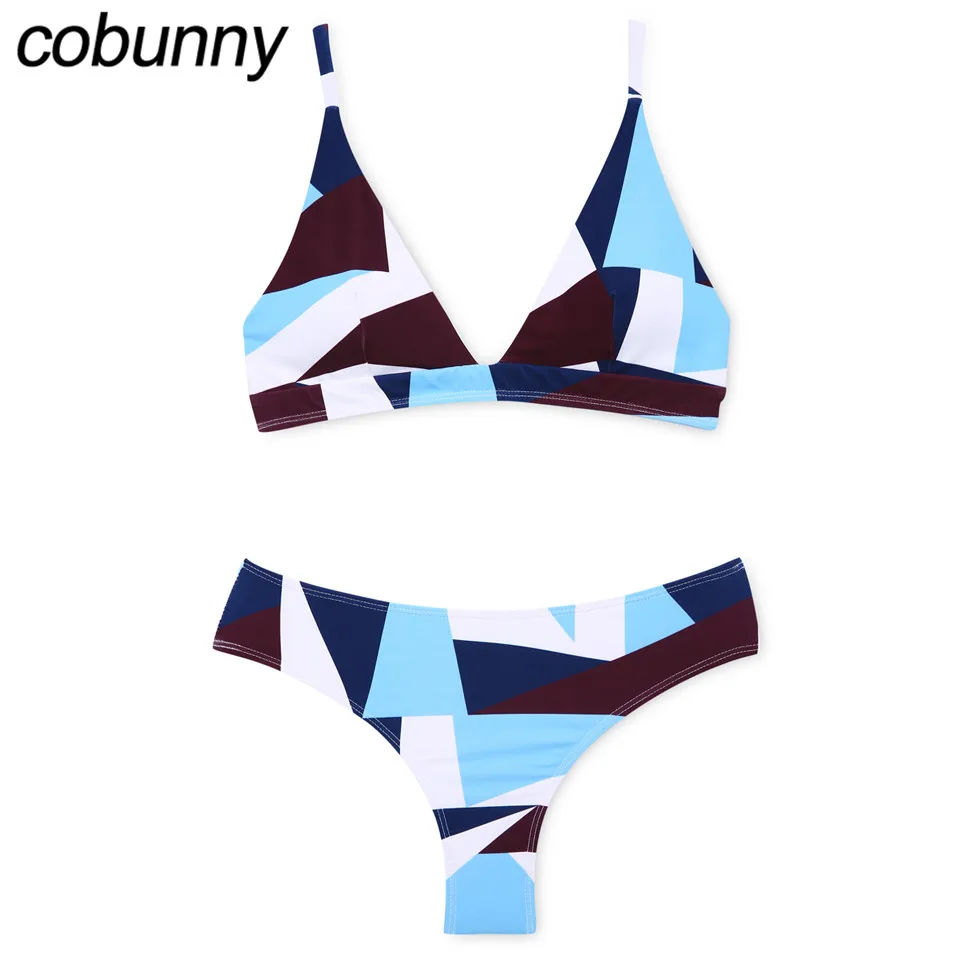 Cobunny пикантное купальники с геометрическим принтом бразильский комплект бикини