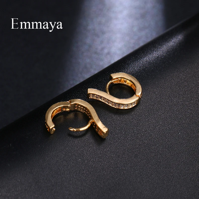Emmaya оптовая продажа роскошные золотые серьги с цирконом гвоздики для женщин