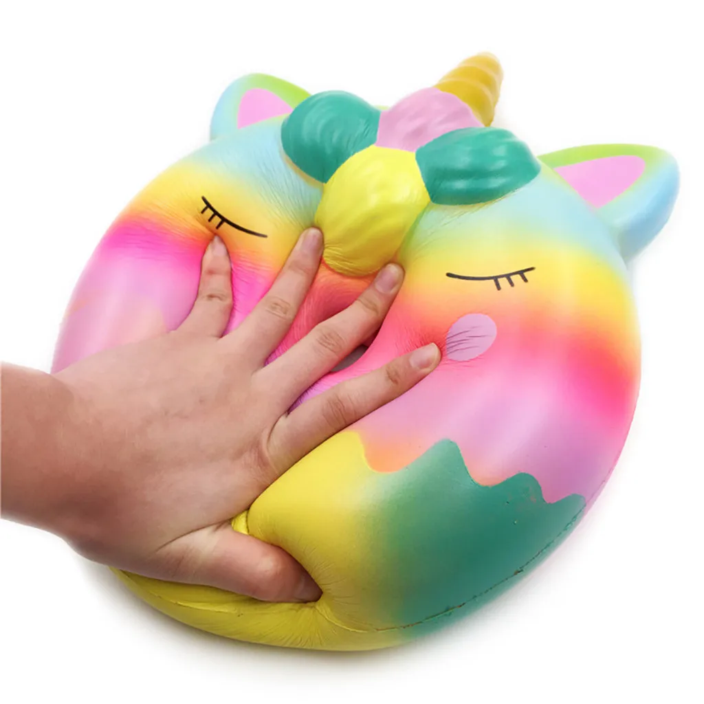 Мягкое милое Kawaii Jumbo Rainbow пончик снятие стресса Ароматические супер медленно