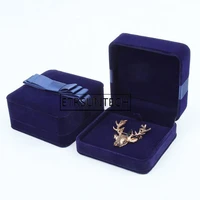 50pcs luxury velvet bowknot jewelry box broochesbadgecommemorative coinsmedal storage packaging collective holder gift boxes