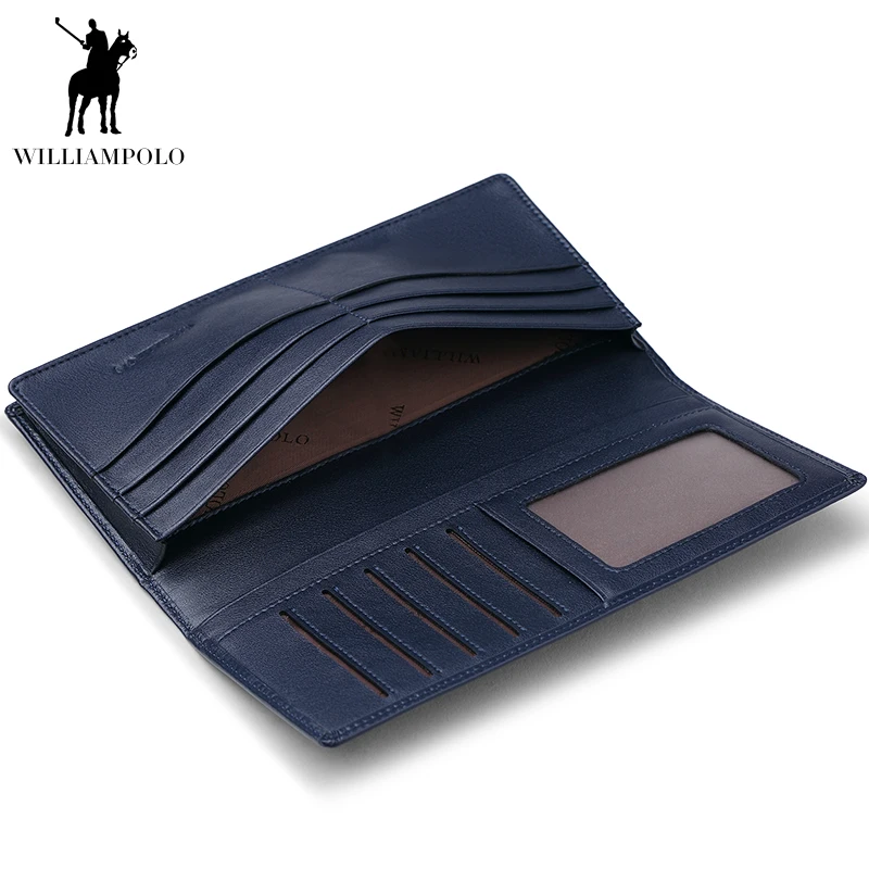 WILLIAMPOLO роскошный мужской кошелек из натуральной кожи деловые Длинные кошельки