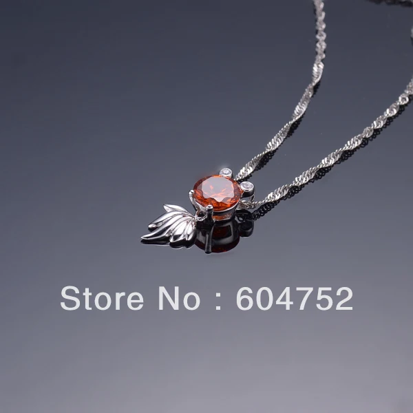 Wholesale &amp Retail for Real 925 Sterling Silver Orange Spinel Fish Pendant 100% silver Top Quality!! (I0389) | Украшения и