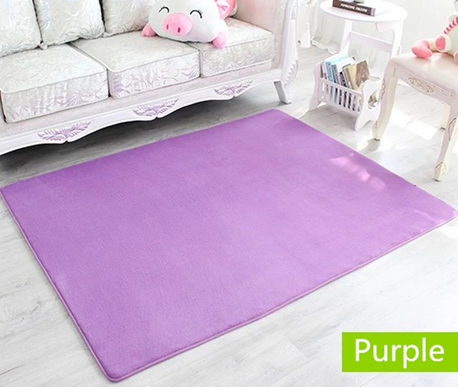 3 Purple Коралловый бархатный ковер, мягкий толстый Впитывающий Коврик с эффектом памяти для спальни, кухни, большой коврик, Противоскользящий коврик для ванной комнаты, детский игровой коврик - Цвет: 3 Purple