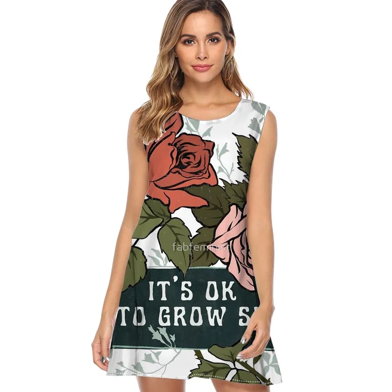 

Women Summer Chiffon Dress 2019 Sleeveless Festival Flowers Printed Vintage Beach Dress Casual Loose Sexy Mini Dress